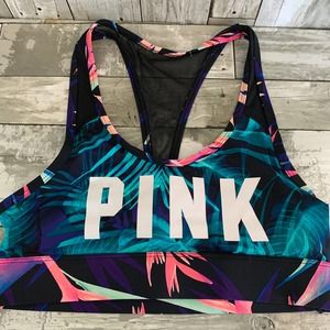 PINK ultimate unlined floral sports bra S